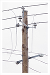 A photo of a utility pole detailing it's structure and components